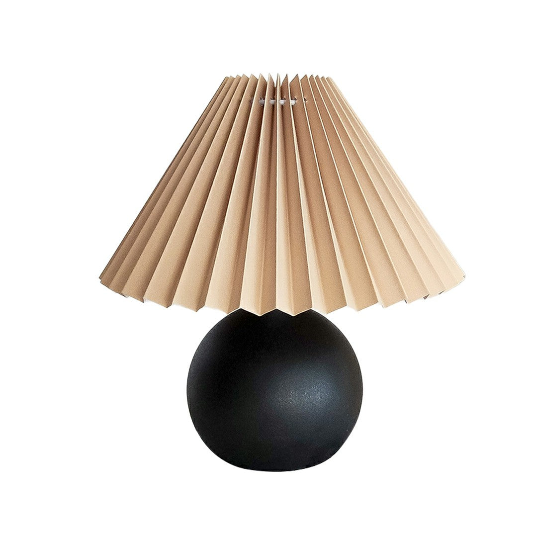 Black Ceramic Pleated Lampshade Table Lamps