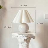 White Round Ceramic Scallop Petal Shade Table Lamp