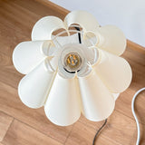 White Round Ceramic Scallop Petal Shade Table Lamp