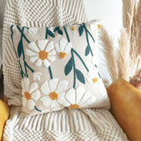 Flower Embroidered Throw Pillows Covers