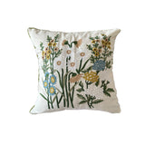 Embroidery Spring Daisy Plants Throw Pillow Covers