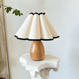 Wooden Table Lamp Petal Lampshade