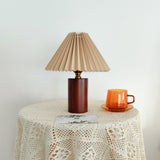 Vintage Wooden Pillar Small Accent Lamp