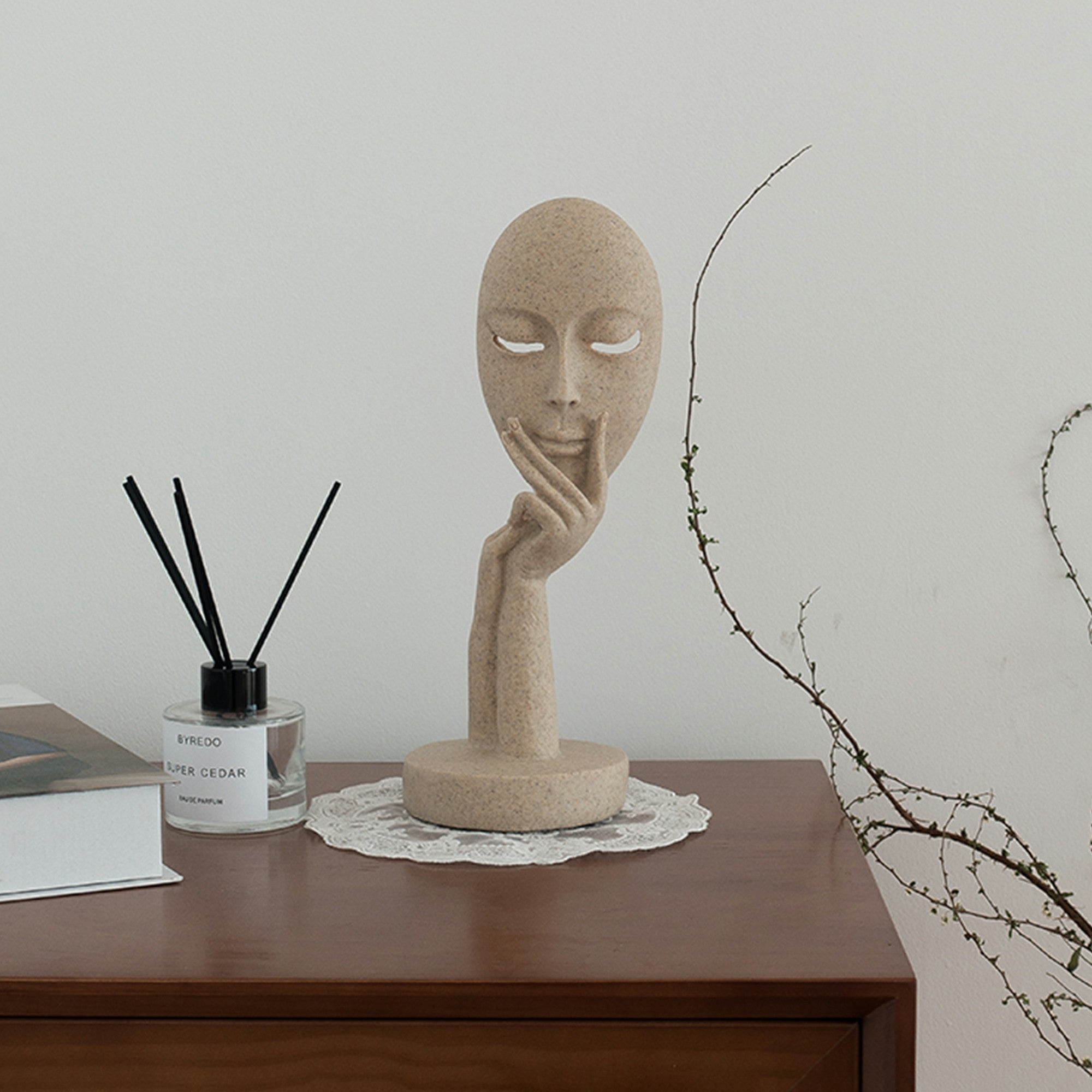 Abstract Face Art Sculpture Table Setting