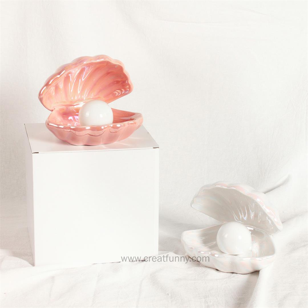 Ceramic Clam Shell Pearl Lamp