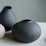 Ceramic Rustic Round Flat Vases