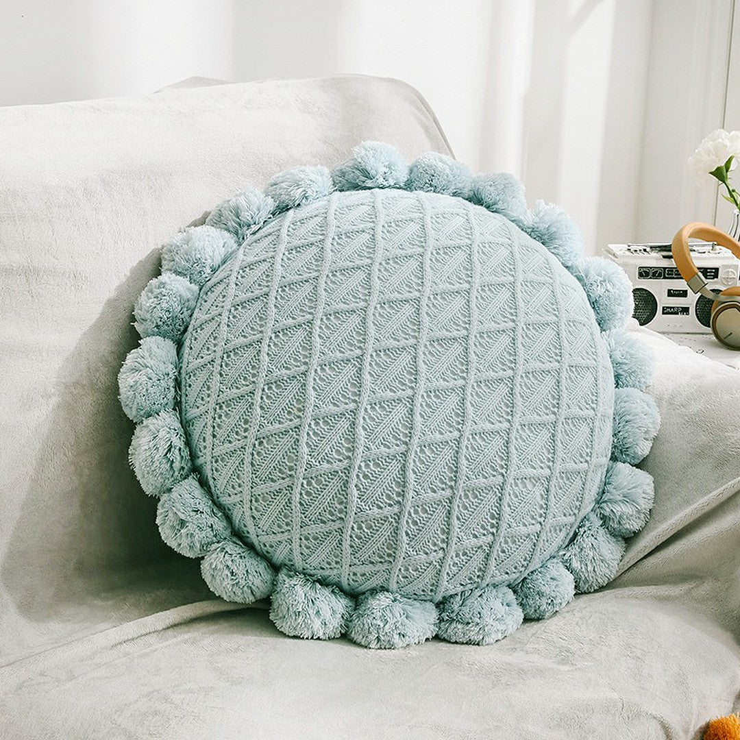 Crochet Decorative Pompom Pillows