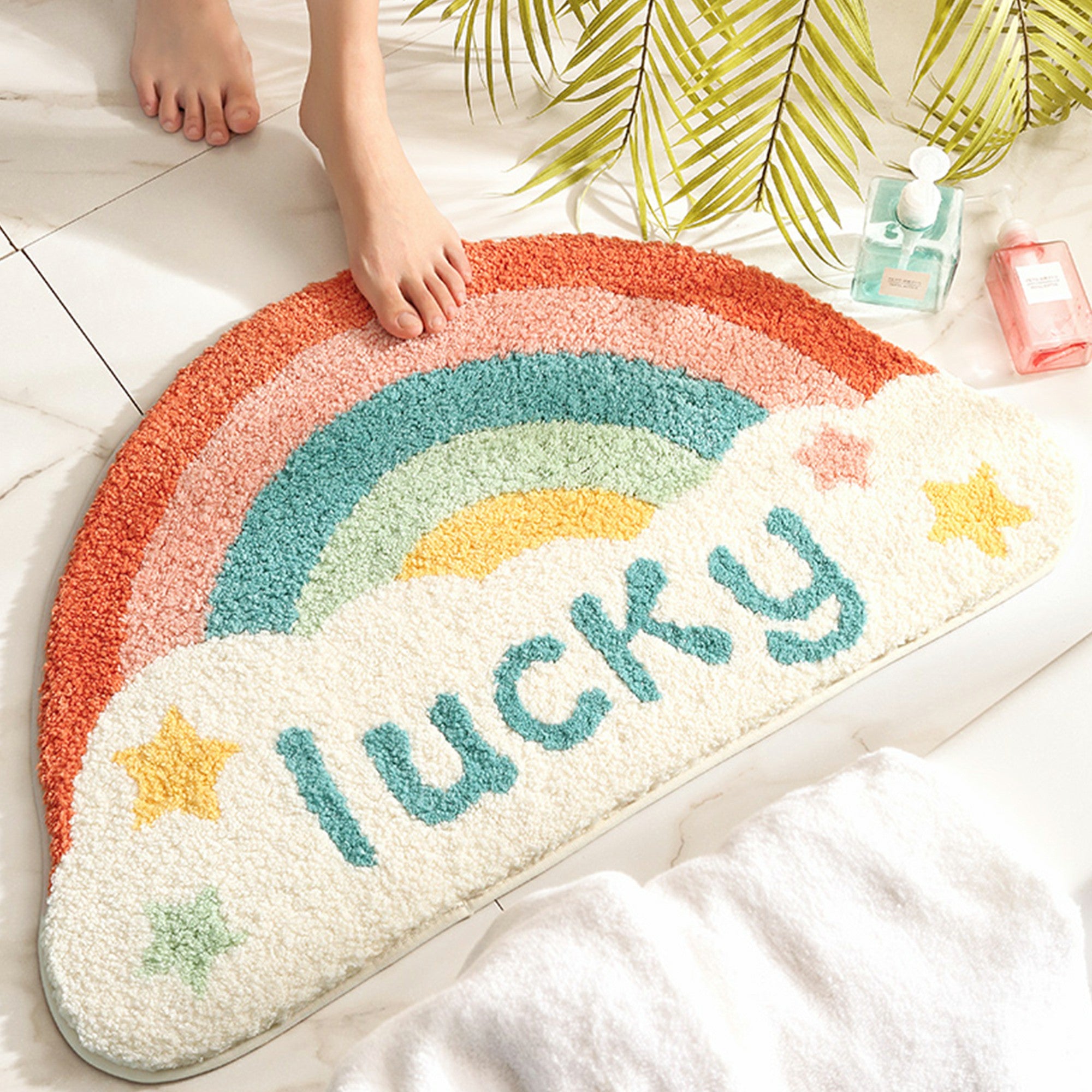 Lucky Rainbow Bath Mat