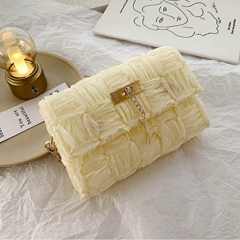 Handmade Knitting Silk Ribbon Bag