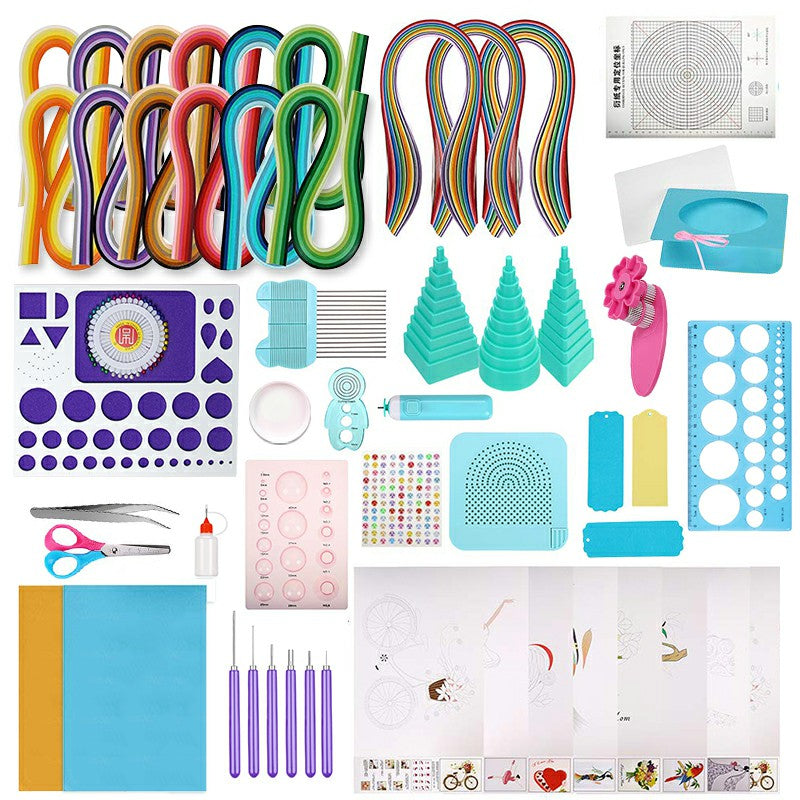 Paper Quilling Kit Rolling Template Grid Needle Board Strip Complete Set  Tools