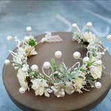 Handmade Pearl White Rose Fairy Garland