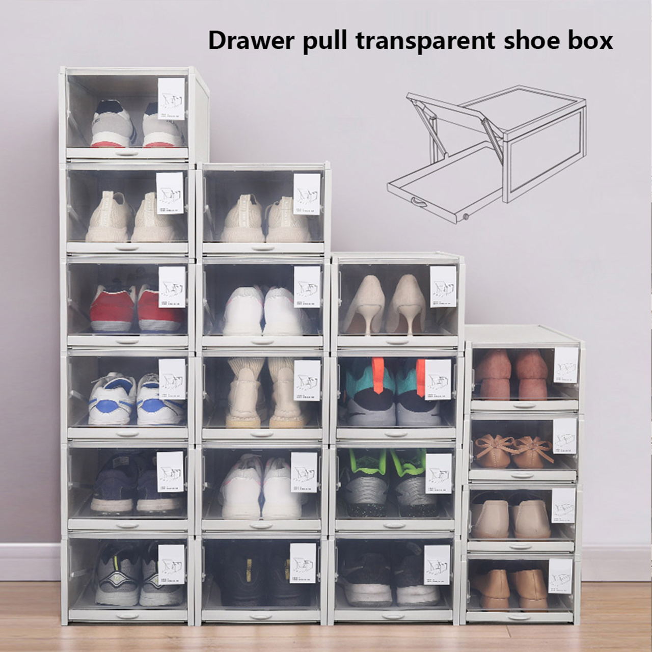 Stackable Shoe Drawer Organizer Box