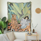 Tiger And Girl Tapestry