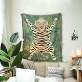 Tiger Woven Tapestry Throw Blanket