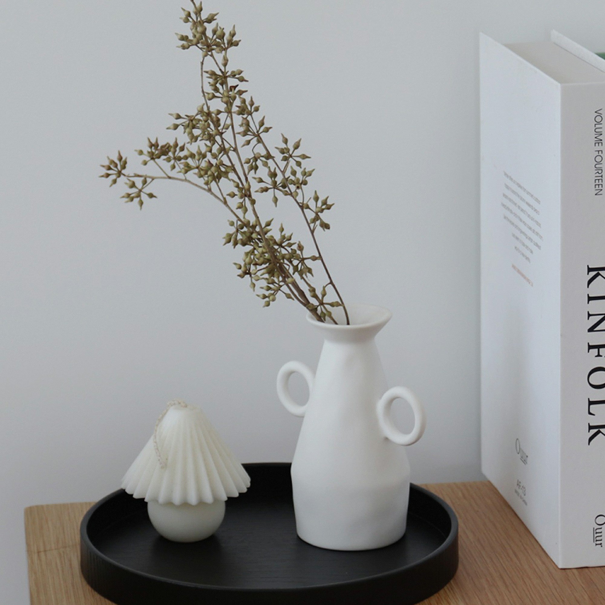 Nordic Rustic White Ceramic Vase