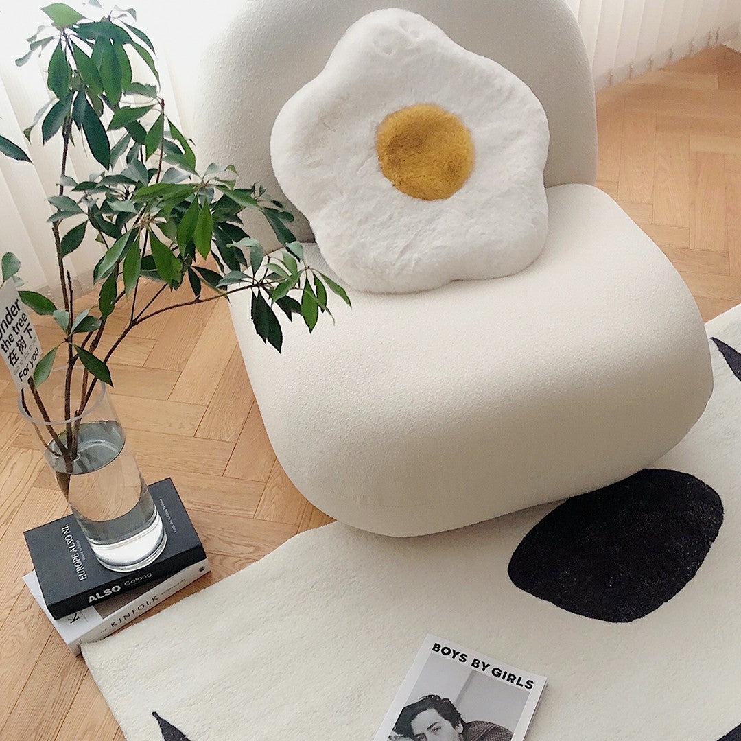 White Cute Egg Flower Cushion