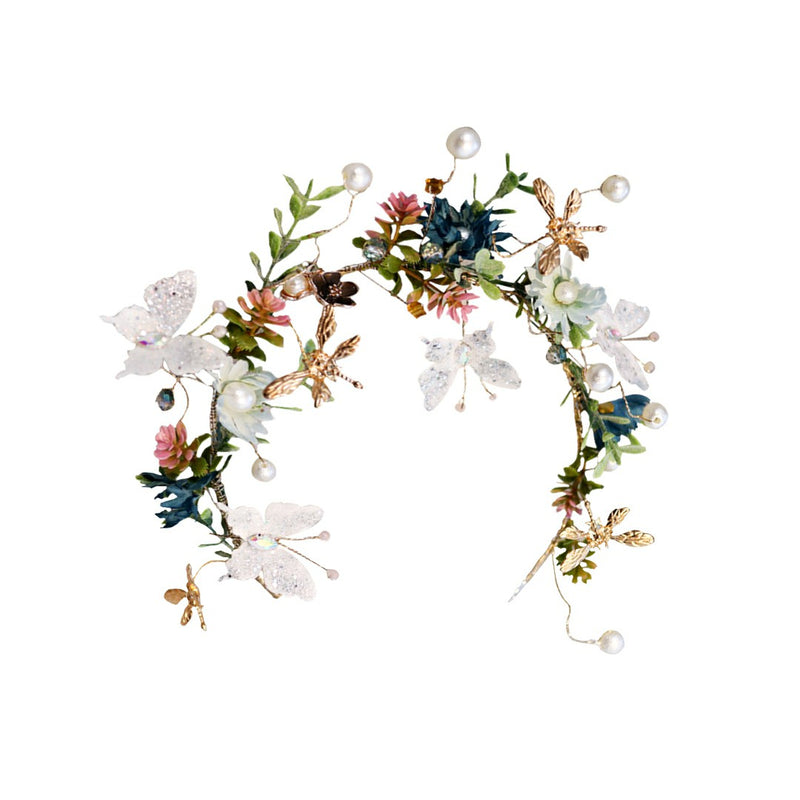 Handmade Pearl Flower Fairy Crown Garland